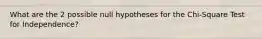 What are the 2 possible null hypotheses for the Chi-Square Test for Independence?