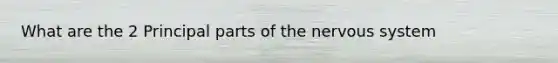 What are the 2 Principal parts of the nervous system