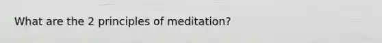 What are the 2 principles of meditation?