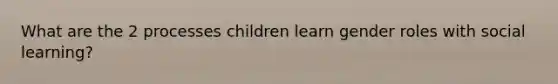 What are the 2 processes children learn gender roles with social learning?