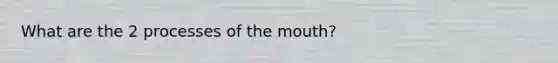 What are the 2 processes of the mouth?