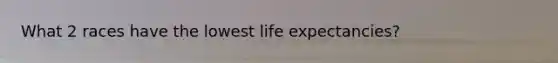 What 2 races have the lowest life expectancies?