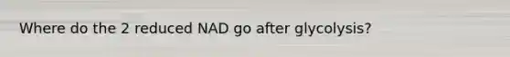Where do the 2 reduced NAD go after glycolysis?