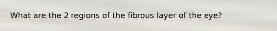 What are the 2 regions of the fibrous layer of the eye?