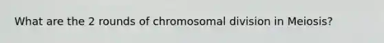 What are the 2 rounds of chromosomal division in Meiosis?