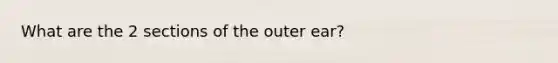 What are the 2 sections of the outer ear?