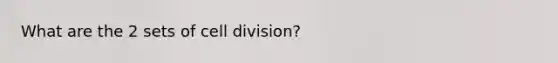 What are the 2 sets of cell division?