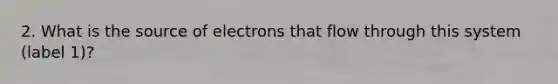 2. What is the source of electrons that flow through this system (label 1)?