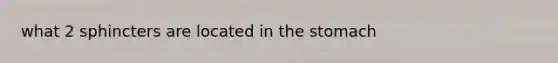 what 2 sphincters are located in the stomach