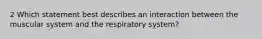 2 Which statement best describes an interaction between the muscular system and the respiratory system?