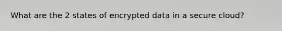 What are the 2 states of encrypted data in a secure cloud?