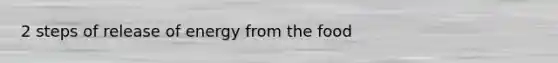 2 steps of release of energy from the food
