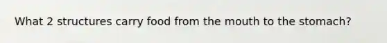 What 2 structures carry food from the mouth to the stomach?