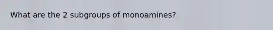 What are the 2 subgroups of monoamines?