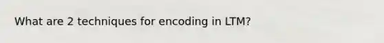 What are 2 techniques for encoding in LTM?