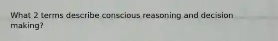 What 2 terms describe conscious reasoning and decision making?