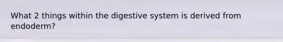 What 2 things within the digestive system is derived from endoderm?