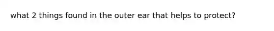 what 2 things found in the outer ear that helps to protect?