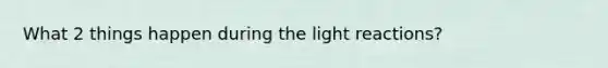 What 2 things happen during the light reactions?