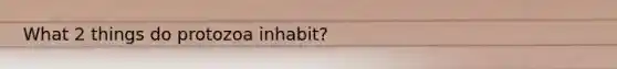 What 2 things do protozoa inhabit?