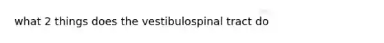 what 2 things does the vestibulospinal tract do