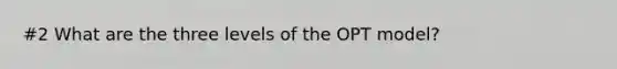 #2 What are the three levels of the OPT model?