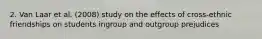 2. Van Laar et al. (2008) study on the effects of cross-ethnic friendships on students ingroup and outgroup prejudices