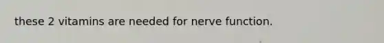 these 2 vitamins are needed for nerve function.