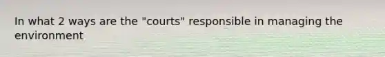 In what 2 ways are the "courts" responsible in managing the environment