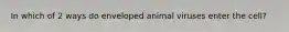 In which of 2 ways do enveloped animal viruses enter the cell?