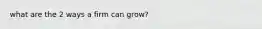 what are the 2 ways a firm can grow?