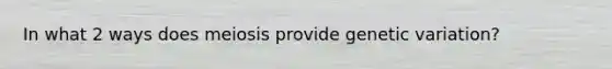 In what 2 ways does meiosis provide genetic variation?