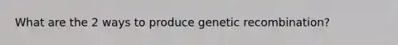 What are the 2 ways to produce genetic recombination?