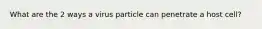 What are the 2 ways a virus particle can penetrate a host cell?