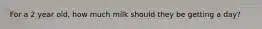 For a 2 year old, how much milk should they be getting a day?