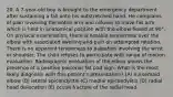 20. A 7-year-old boy is brought to the emergency department after sustaining a fall onto his outstretched hand. He complains of pain involving the entire arm and refuses to move his arm, which is held in anatomical position with the elbow flexed at 90°. On physical examination, there is notable tenderness over the elbow with associated swelling and pain on attempted rotation. There is no apparent tenderness to palpation involving the wrist or shoulder. The child refuses to participate with range of motion evaluation. Radiographic evaluation of the elbow shows the presence of a positive posterior fat pad sign. What is the most likely diagnosis with this patient's presentation? (A) nursemaid elbow (B) lateral epicondylitis (C) medial epicondylitis (D) radial head dislocation (E) occult fracture of the radial head