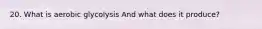 20. What is aerobic glycolysis And what does it produce?