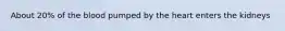 About 20% of the blood pumped by the heart enters the kidneys