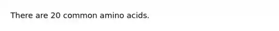 There are 20 common amino acids.