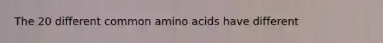 The 20 different common amino acids have different