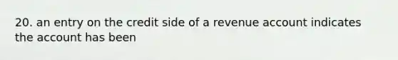 20. an entry on the credit side of a revenue account indicates the account has been