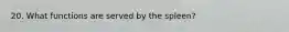 20. What functions are served by the spleen?