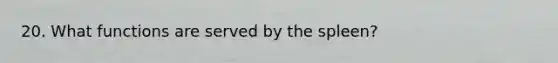 20. What functions are served by the spleen?