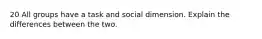 20 All groups have a task and social dimension. Explain the differences between the two.