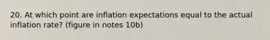 20. At which point are inflation expectations equal to the actual inflation rate? (figure in notes 10b)