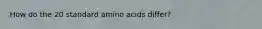 How do the 20 standard amino acids differ?