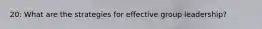 20: What are the strategies for effective group leadership?