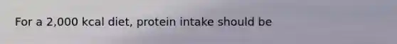 For a 2,000 kcal diet, protein intake should be
