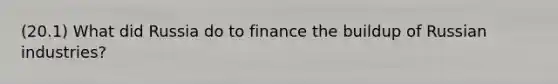 (20.1) What did Russia do to finance the buildup of Russian industries?