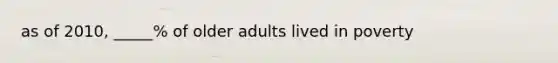 as of 2010, _____% of older adults lived in poverty